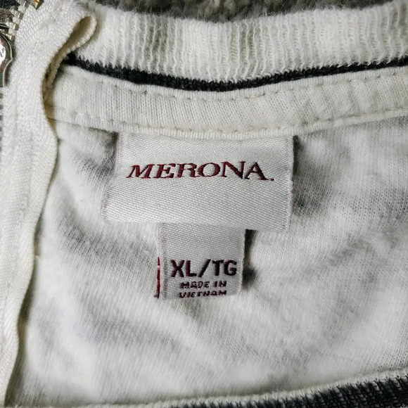 Merona Ivory and Gray Striped Top Size XL - Picture 2 of 8